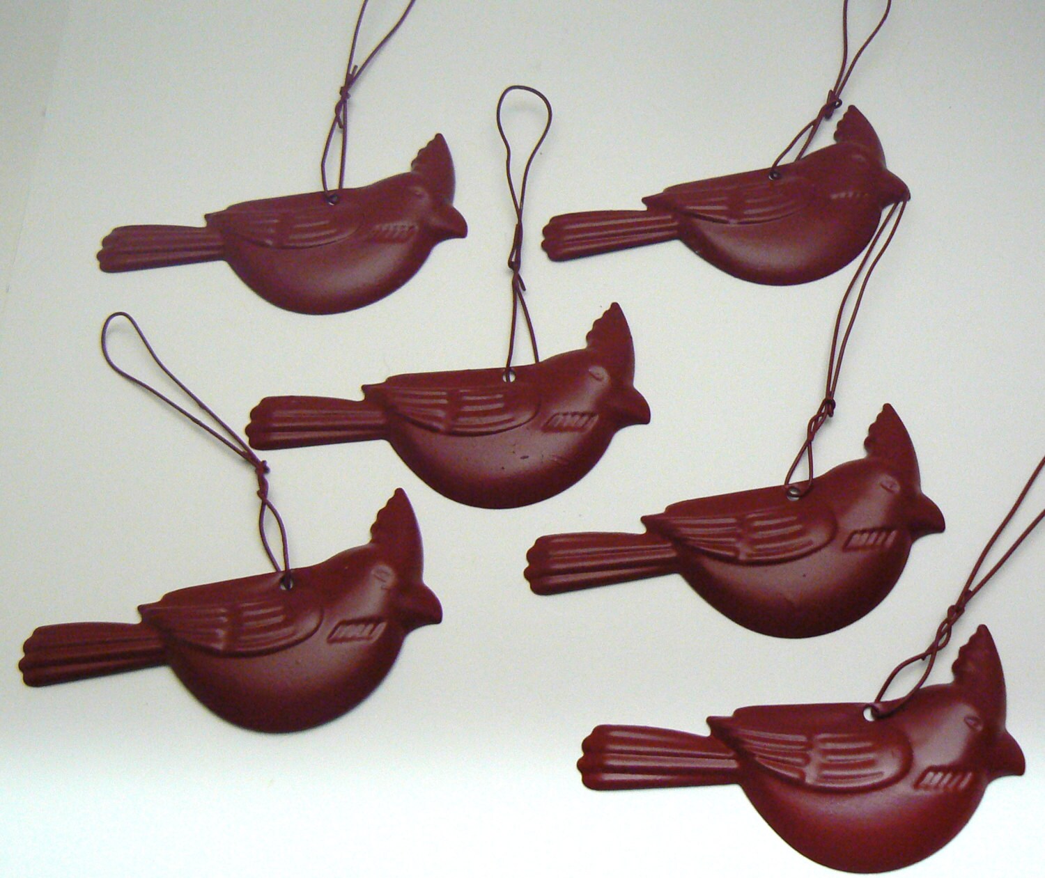 Cardinal Red Bird Ornament Metal Twist Hanger Memory Tree Set 6 Represents Loss Of Loved One Garden Gift Idea Accent Kitchen Bathroom Decor