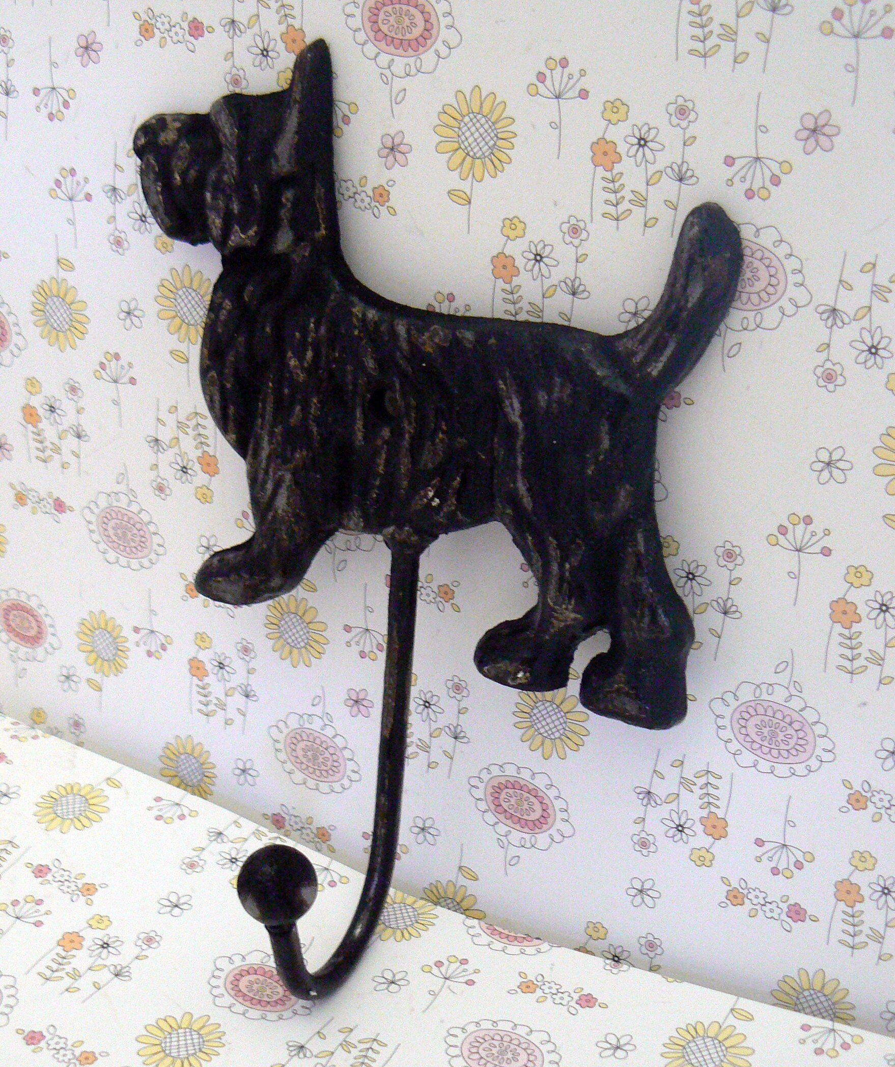 Scottish Terrier Dog Hook Shabby Chic Black Scottie Canine Gift Idea