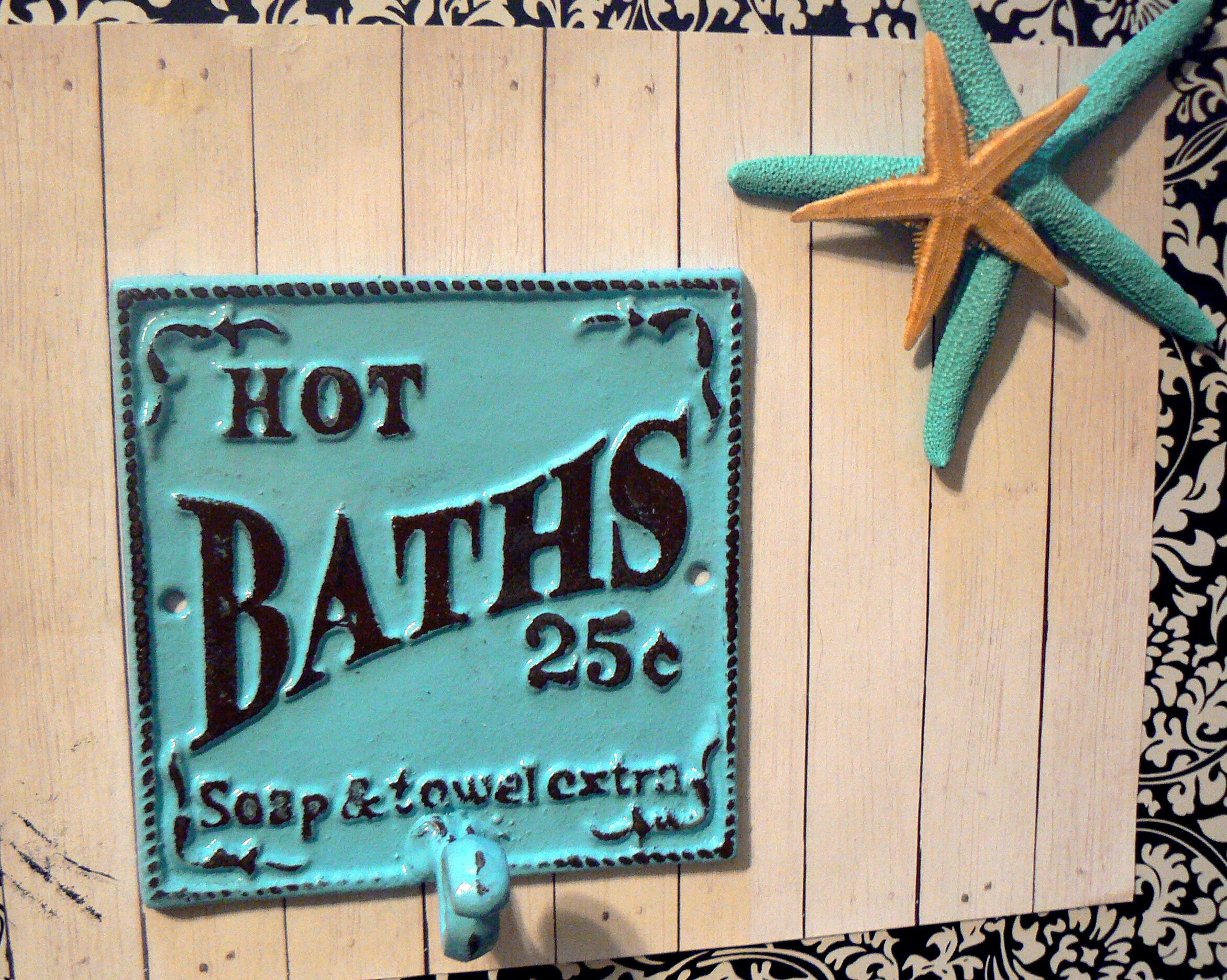 Hot Baths Hook 25 Cents Soap And Towels Extra Wall Hook Metal Etsy