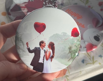 Magneti da frigorifero con foto personalizzate - Regalo di coppia, 3 pollici