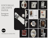 Instagram Templates Canva — Editorial Fashion Collage Templates, Luxury Minimalist Social Media Kit, Brand Content Templates for creatives