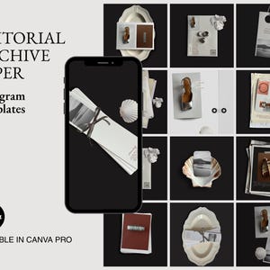 Instagram Templates Canva — Editorial Fashion Collage Templates, Luxury Minimalist Social Media Kit, Brand Content Templates for creatives