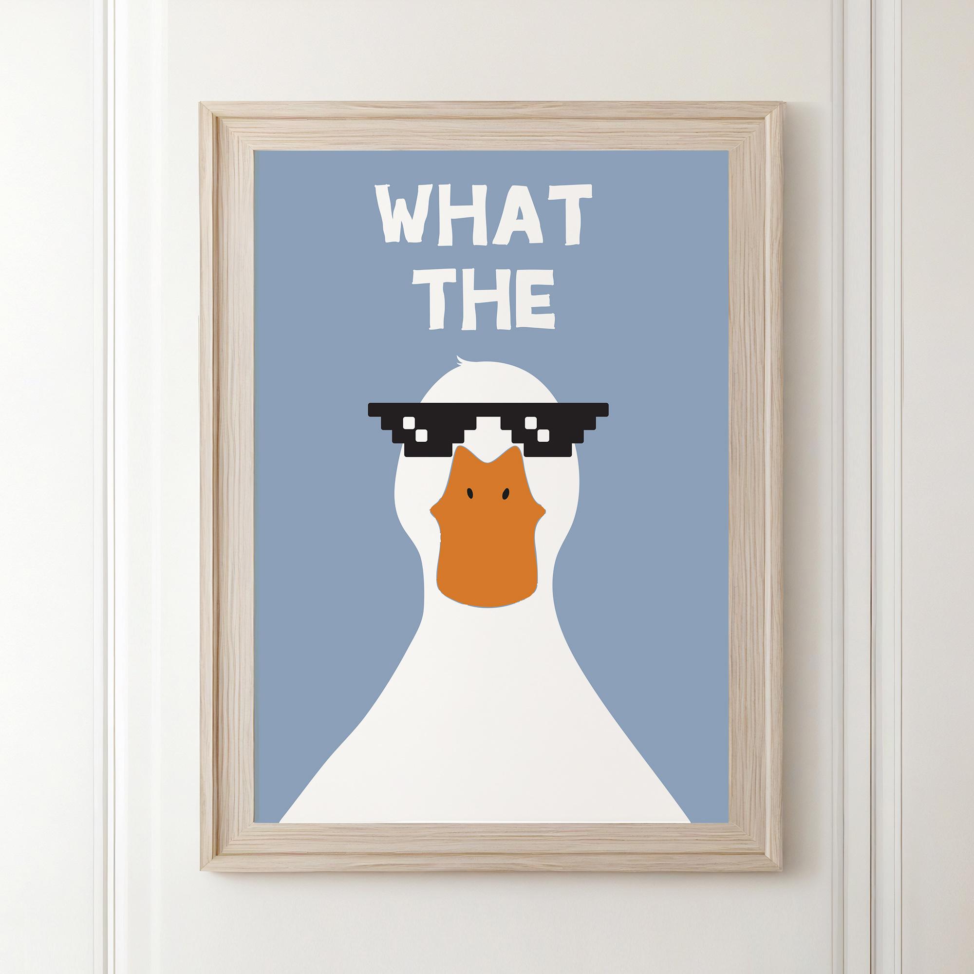 What the Duck Poster, Modern Wall Art, Funny Quote Prints, Wall Art for ...