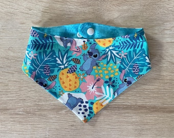 Lilo & Stitch Dog Bandana, Double-Sided Cartoon Puppy Scarf, Snap-On Adjustable Pup Bandana, Dog Clothing, Pet Clothing, Adorable Pet Gifts