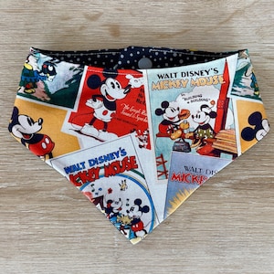 Double-Sided Mickey Mouse Cartoon Dog Bandana | Halloween Dog Costume | Dog Scarf | Snap On Puppy Bandana | Dog Accessories