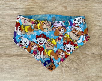 Paw Patrol Dog Bandana, Double-Sided Cartoon Puppy Scarf, Snap-On Adjustable Pup Bandana, Dog Clothing, Pet Clothing, Pet Gifts
