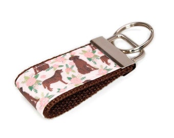 Labrador Retriever Keychain - Mini Chocolate Lab Keychain - Finger Size Key Fob - Bag Tag