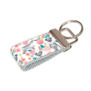 Miniature Schnauzer Keychain - Mini Size Key Fob - Schnauzer Dog Bag Tag