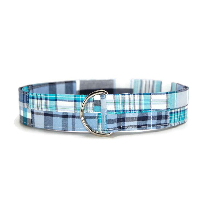 Blue Madras Belt Adjustable D-Ring in Adult Youth and Toddler You Pick The Perfect Size image 1