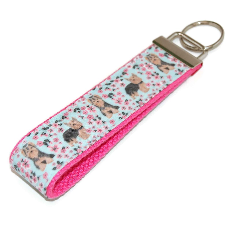 Yorkie Key Yorkshire Terrier Keychain - Yorkie Key Fob - Fabric Wristlet - Etsy