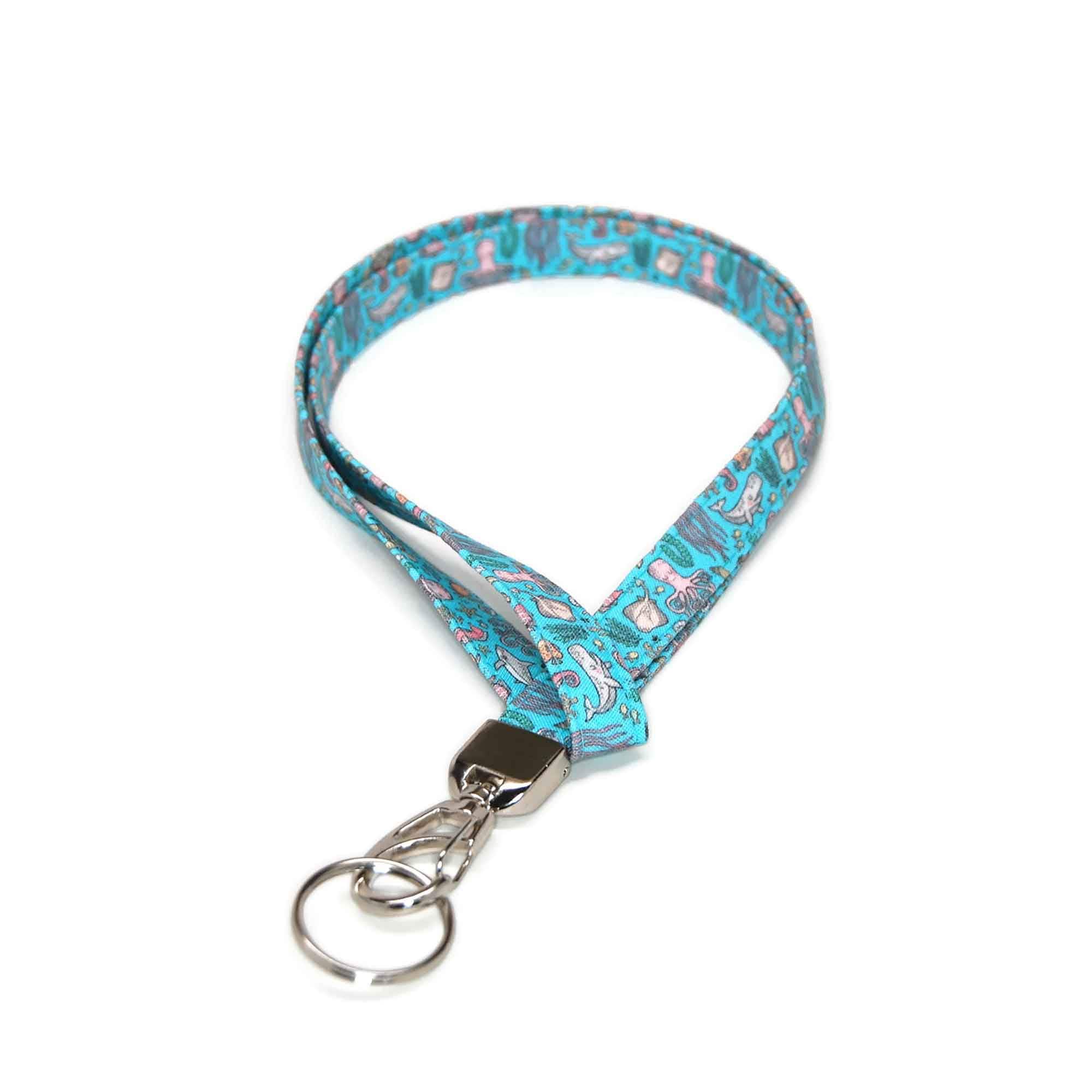 SEA LIFE Lanyard ~ OCEAN Blue Whale SHARKS Turtle MARINE~ ID Keychain