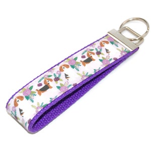 Beagle Keychain - Fabric Dog Key Fob Wristlet - Dog Lover Gift