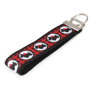 Scotty Dog Plaid Keychain: Fabric Key Fob Wristlet
