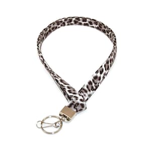 Snow Leopard Lanyard - ID Badge Holder  for Your Name Tag or Keys with Optional Safety Break Away