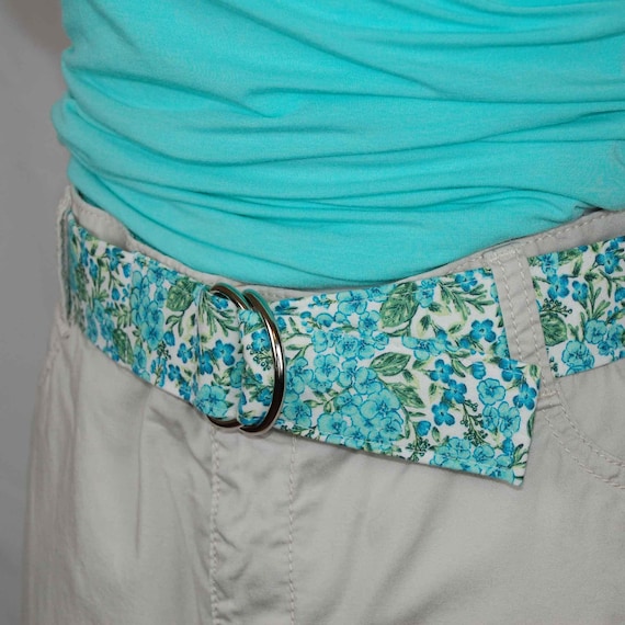 Belt Turquoise flowered belt size 40 long Kinda Ranchy Floral Turquoise Concho Link Belt Plus – GRACE+  main image 3