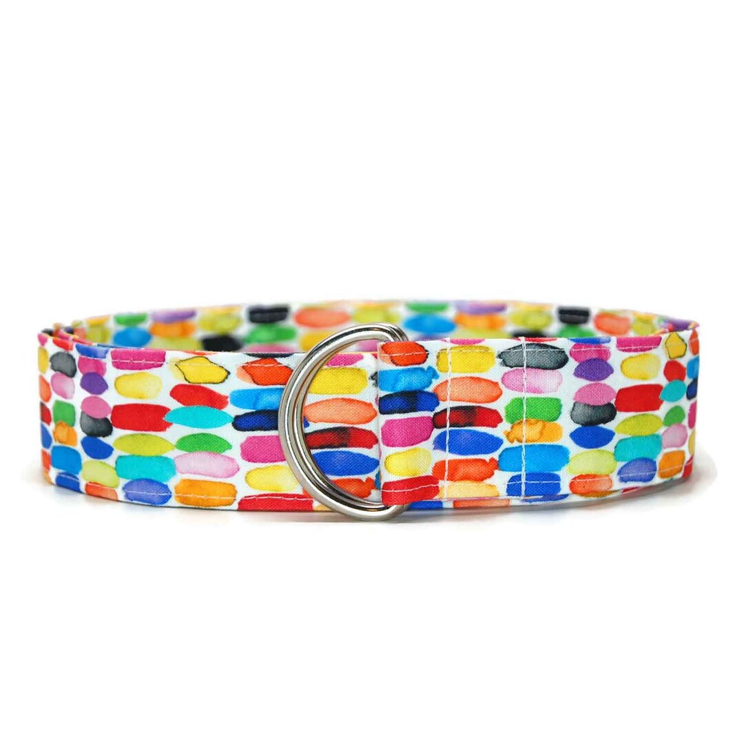 Rainbow Belt - Colorful Watercolor Fabric With D Rings in Your Choice ...