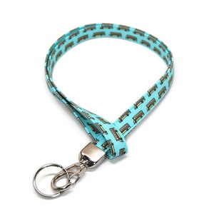 School Bus Lanyard - Fabric Neck Strap for School Bus Drivers and Teachers - School year gift - Soft skinny lanyard - ID Name Tag holder