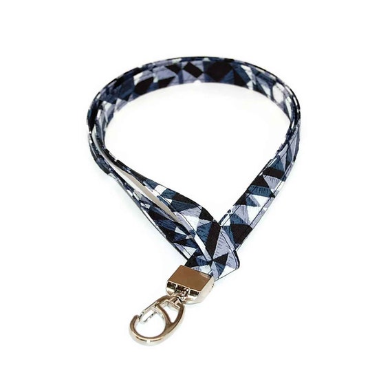 Gray and Black Lanyard - Modern ID Badge Holder for your Name Tag or Keys -  Optional Safety Break Away