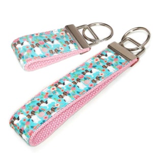 Papillon Toy Spaniel Dog Lover Keychain Custom Mini or Wristlet Pet Lanyard Strap - Cute Dog Breed Key Fob Multiple Color Options
