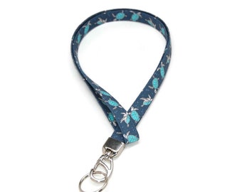 Sea Turtle Lanyard - ID Badge Holder - Sea Turtles Fabric Name Tag Neck Strap
