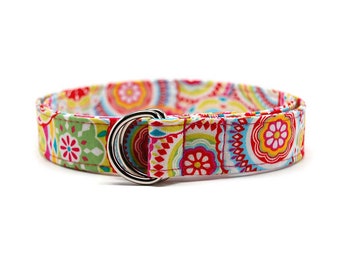 Women's Bright Retro Swirls and Floral Fabric Belt in Adult Youth and Toddler You Pick The Perfect Size