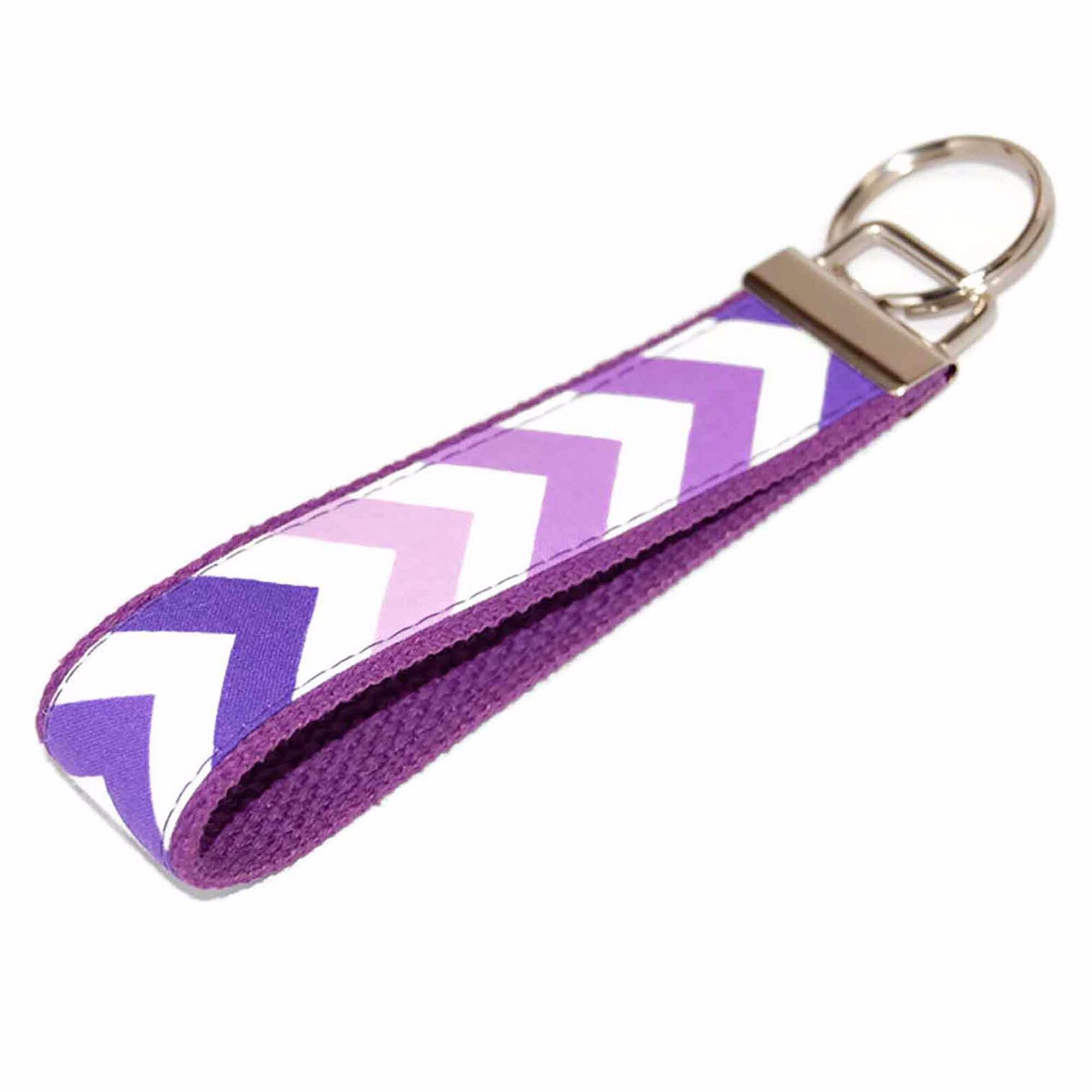 Key Fob Keychain Shades of Purple Chevron Fabric on bing Etsy