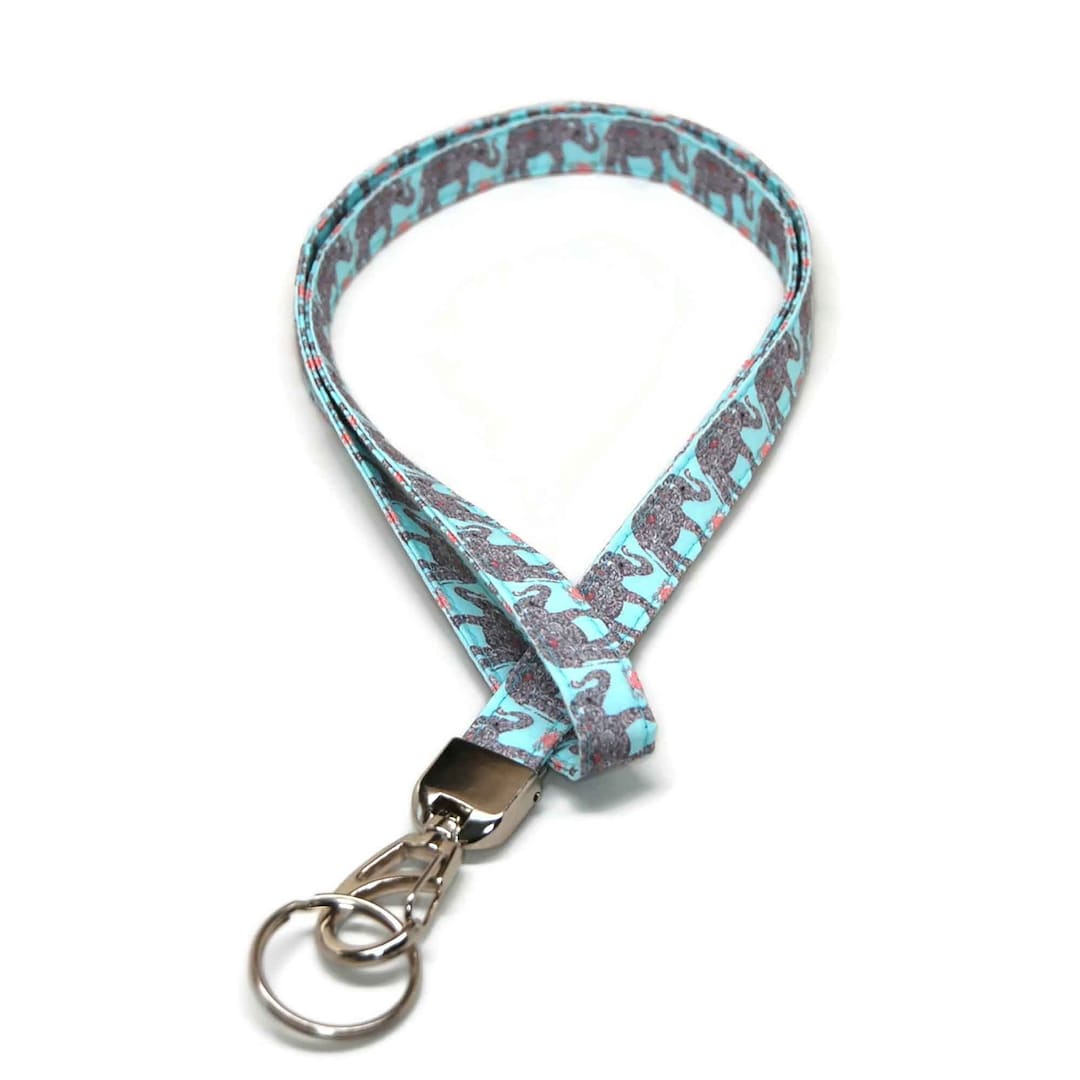 Elephant Lanyard Soft Fabric ID Badge Holder for Your Name Tag or Keys