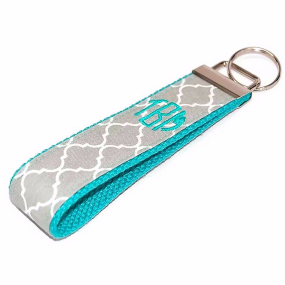 Leopard with Red Keychain Personalized with Your Choice of Letter Fabric Key Fob