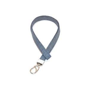 Navy Blue Herringbone Lanyard - ID Badge Holder  for Your Name Tag or Keys - Optional Break Away