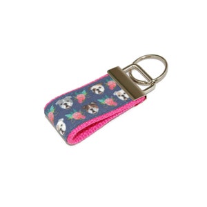 English Bulldog Mini Keychain - Finger Size Key Fob - Bag Tag