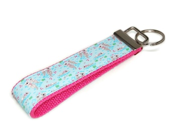 Otter Keychain - Cute Otters and Love Hearts Wristlet Keychain - Cute Animal Lover Gift - Includes Clear Display Case