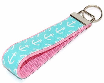 Cheetah Keychain Personalized Key Fob with Your Choice of Name in Aqua Mint 