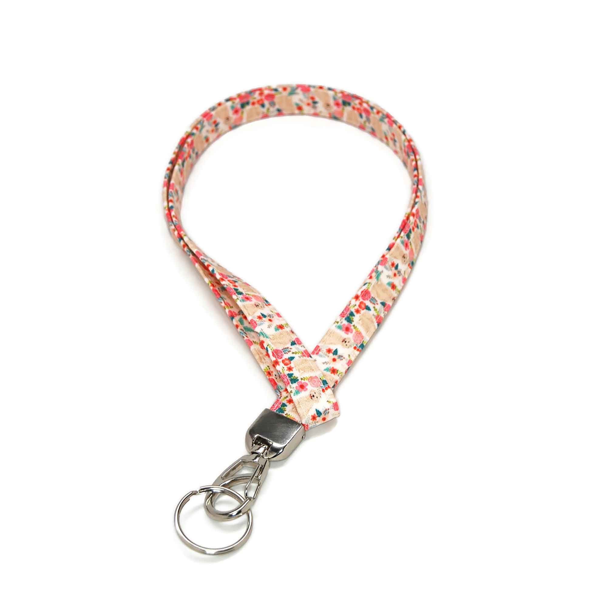 Ever Spring Lanyard with Cute ID Card Holder Case ID Badge Display Window Detachable Silky Neck Lanyard Strap with Clip Clasp and Keyring, Keys