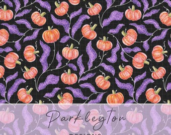 Nachlaufendes Nahtloses Herbst Kürbis Patch Muster, Zart Herbst Digitaler Hintergrund, Rustikales Thanksgiving Papier, Saisonale Ernte Printable