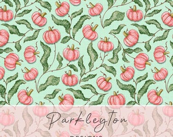 Nachlaufendes Nahtloses Herbst Kürbis Patch Muster, Zart Herbst Digitaler Hintergrund, Rustikales Thanksgiving Papier, Saisonale Ernte Printable
