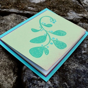 Modern Leaves in Greens All Occasion Blank Greeting Card