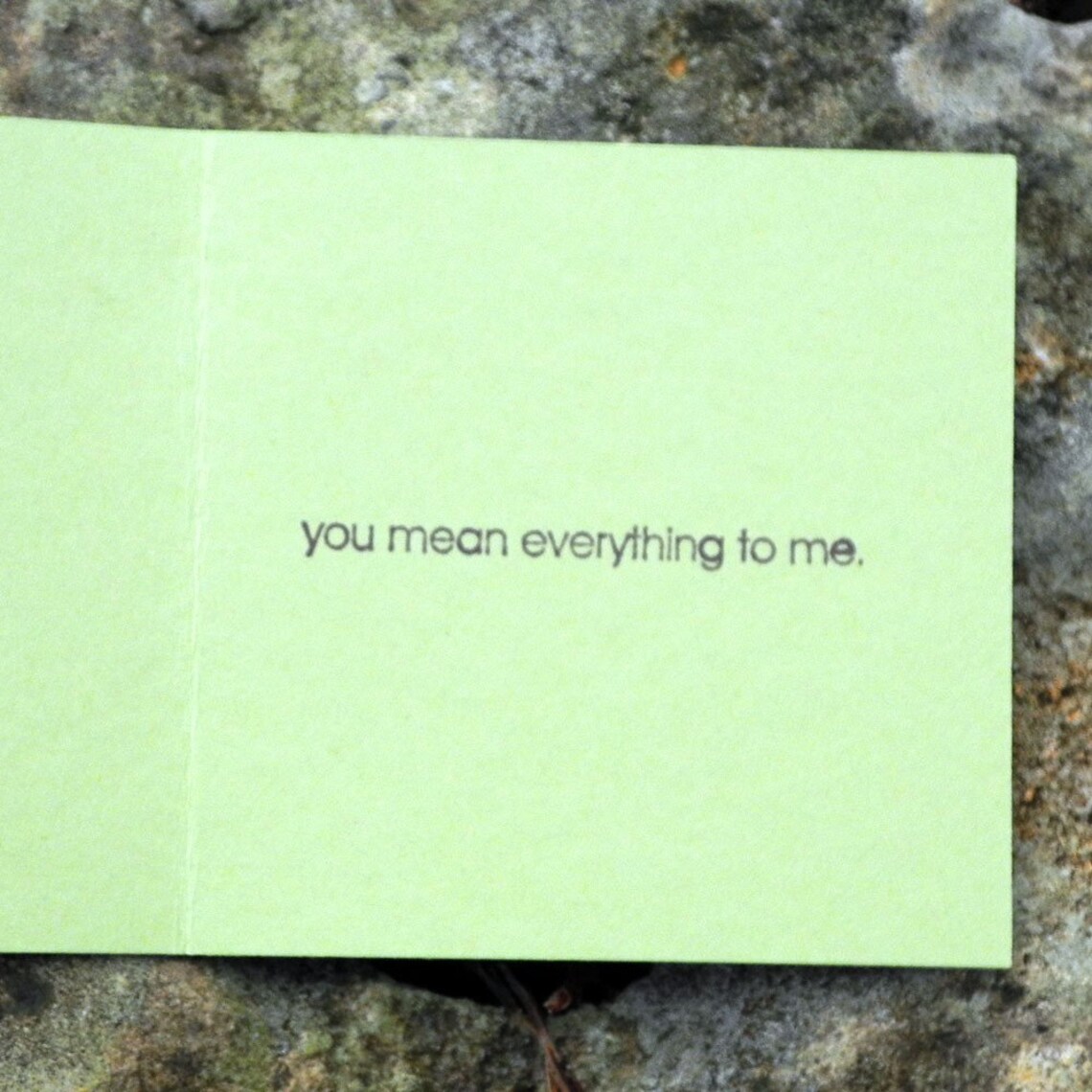 You Mean Everything to Me Gift Enclosure Card Etsy