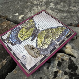 Vintage Style Schmetterling All-Occasion Karte - Passen Sie die Innenseite Gruß an