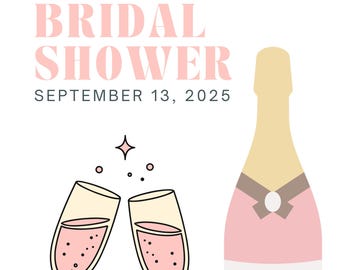 Brunch & Bubbly Bridal Shower Sign – Personalized Printable Poster