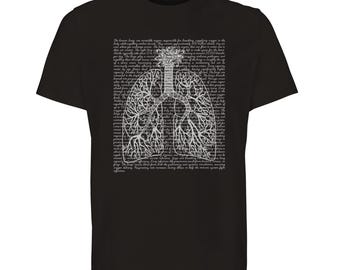 Camiseta de Pulmón Anatómico - Diseño único de garabatos - Regalo de graduación perfecto para los amantes de la ciencia