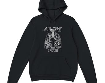 Sudadera con capucha "Anatomía de una respiración profunda" / Diseño vintage de Flora Lung / Ropa estética de Dark Academia