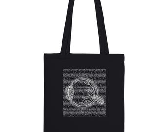 Bolsa de mano con forma de ojo anatómico: un regalo con datos curiosos sobre los ojos para amantes de la ciencia y graduados.