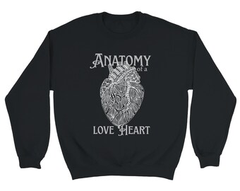 Sudadera "Anatomía de un Corazón" - Diseño de garabatos vintage, estética Dark Academy
