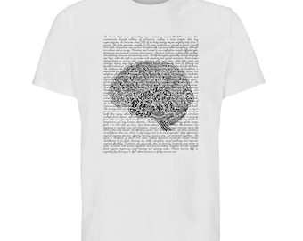 Camiseta de cerebro anatómico - Diseño único de garabatos - Regalo de graduación perfecto para los amantes de la ciencia