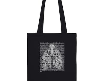Bolsa de mano con diseño anatómico de pulmón - Ecológica y con un diseño gráfico único - Regalo de graduación