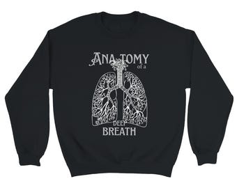 Sudadera estética anatómica de pulmón - "Anatomía de una respiración profunda" - Diseño floral vintage
