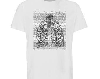 Camiseta de Pulmón Anatómico - Diseño único de garabatos - Regalo de graduación perfecto para los amantes de la ciencia