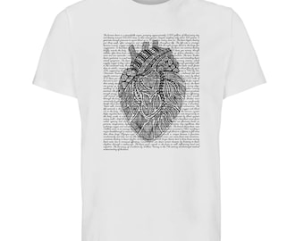 Camiseta de corazón anatómico - Diseño único de garabatos - Regalo de graduación perfecto para los amantes de la ciencia