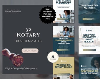 公証人向けソーシャルメディア投稿32選｜公証人・ローン署名代理人向けCanvaテンプレート｜法律サービスマーケティング＆ブランディング投稿