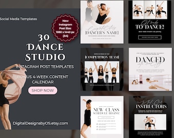 Dance Studio Instagram Post Canva Templates | Social Media Content for Dancers